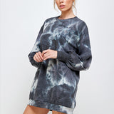 STYLEVAVA french terry knit dress-black