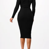 Open Neck Cut Out Midi Dress