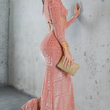Velvet Mesh Maxi Dress