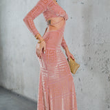 Velvet Mesh Maxi Dress