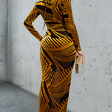 Velvet Burnout Stretch Dress