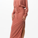 Mock Neck Midi Dress & Cardigan Set