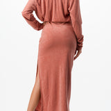 Mock Neck Midi Dress & Cardigan Set