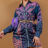 Ruched Button Down Shirt Dress