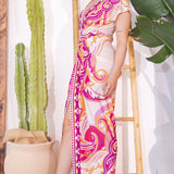 Knot Front V-Neck Midi Dress