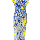 V-neck Wrapping Style Midi Dress