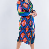 Satin shirt dress with buckle band
