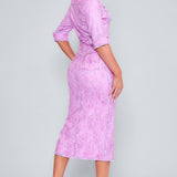 Denim Effect Button Down Midi Dress