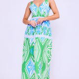 V-neck Smocked Waist Sleeveless Dress