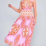 V-neck Smocked Waist Sleeveless Dress