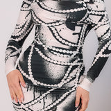 Off-shoulder Long Sleeve Mini Dress