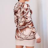 Off-shoulder Long Sleeve Mini Dress