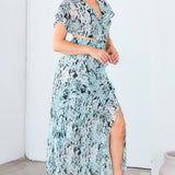 Chiffon Frill Slit Dress