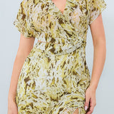 Chiffon Frill Slit Dress