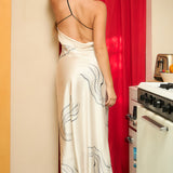 Satin Open Back Dress