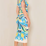 Plunge V-neck Shirring Midi Dress