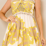 Flora Bow-Tie Smocked Tube Bubble Mini Dress