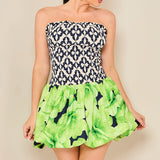 Smocked Tube Bubble Mini Dress
