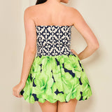 Smocked Tube Bubble Mini Dress