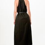 Sleeveless Button-Front Belted Shirt Dress