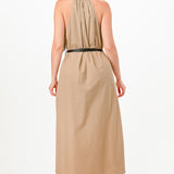 Sleeveless Button-Front Belted Shirt Dress