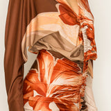 Front Ruched V-Neck Midi Dress