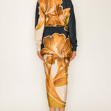 Front Ruched V-Neck Midi Dress