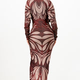 Deep V-neck Pleats Midi Dress