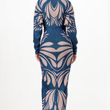 Deep V-neck Pleats Midi Dress