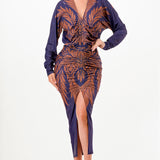 Front Ruched V-Neck Midi Dress