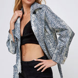 Snakeskin Faux Leather Biker Jacket (JACKET ONLY)