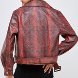 Snakeskin Faux Leather Biker Jacket (JACKET ONLY)