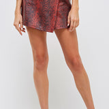 Faux Leather Wrap Style Snakeskin Skort (BOTTOM ONLY)