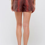Faux Leather Wrap Style Snakeskin Skort (BOTTOM ONLY)