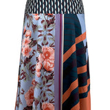 Mix Match Slit Midi Skirt