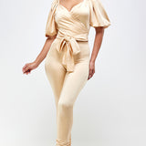 Balloon Sleeve Top & Leggings Set