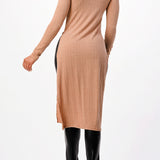 Front Tie Maxi Knit Long Sleeve Top