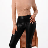 Front Tie Maxi Knit Long Sleeve Top