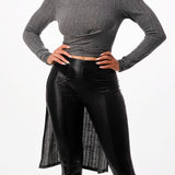 Front Tie Maxi Knit Long Sleeve Top