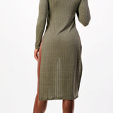 Front Tie Maxi Knit Long Sleeve Top