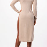 Front Tie Maxi Knit Long Sleeve Top