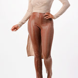 Front Tie Maxi Knit Long Sleeve Top