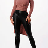 Front Tie Maxi Knit Long Sleeve Top