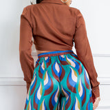 Wrapping Cropped Blouse