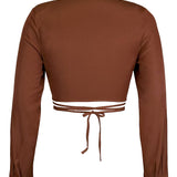 Wrapping Cropped Blouse