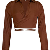 Wrapping Cropped Blouse