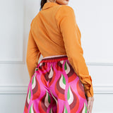 Wrapping Cropped Blouse