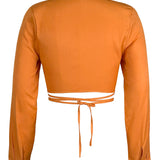 Wrapping Cropped Blouse