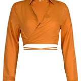 Wrapping Cropped Blouse
