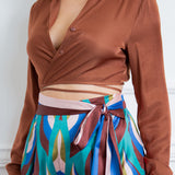 Wrapping Cropped Blouse